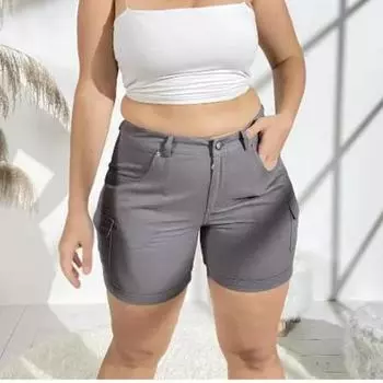 Модные шорты-карго, тонкие летние, широкие повседневные мини-шорты S хаки