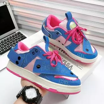 Модные синие кроссовки для скейтбординга, мужские кроссовки для активного отдыха на платформе в стиле хип-хоп, дизайнерские повседневные спортивные кроссовки для скейтбординга, мужские 39