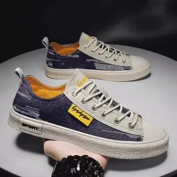 Модные синие парусиновые кроссовки мужские джинсовые туфли с защитой от запаха мужские кроссовки мужские джинсовые мокасины кроссовки студенческие кроссовки для мальчиков 39 синий