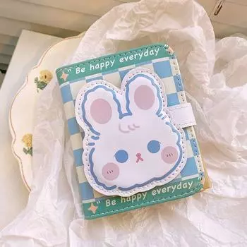 Модные складные кошельки с милым кроликом для женщин, элегантный клетчатый модный маленький кошелек из искусственной кожи для карт, дизайнерский повседневный женский кошелек 2024