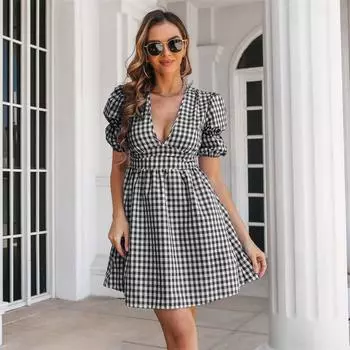 Модные складные платья, летние женские сексуальные мини-платья с открытыми плечами и половиной рукавов, однотонное вечернее платье 2022, тонкое платье с бантом на одно плечо S