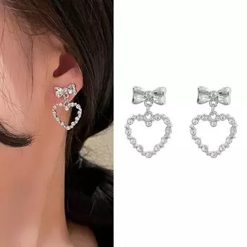 Модные сладкие серьги с кристаллами циркона в форме сердца, ювелирные изделия