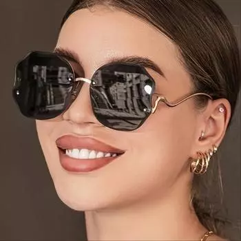 Модные солнцезащитные очки без оправы Cut Edge Sun Visors для женщин Модные прозрачные многоцветные линзы Версия UV400 для женщин Солнцезащитные очки