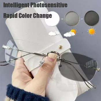 Модные солнцезащитные очки без оправы для женщин и мужчин, фотохромные очки для путешествий, солнца, пляжа, аксессуаров для отдыха на природе, очки