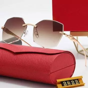 Модные солнцезащитные очки без оправы для женщин и мужчин, брендовые дизайнерские режущие линзы с леопардовой головой, градиентные солнцезащитные очки для женщин, очки для вождения серый