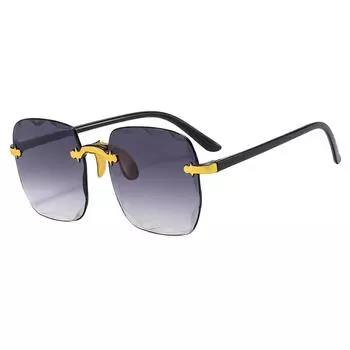 Модные солнцезащитные очки без оправы в большой квадратной оправе с градиентом UV400 для женщин, летние современные солнцезащитные очки, уличные очки для путешествий