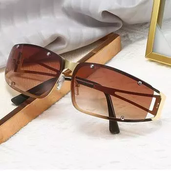 Модные солнцезащитные очки для женщин и мужчин, металлические модные овальные градиентные солнцезащитные очки в стиле стимпанк, аксессуары для концертов