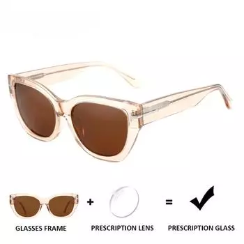Модные солнцезащитные очки «кошачий глаз» для женщин, изготовленные вручную из ацетата, с бабочкой, для близорукости/дальнозоркости/прогрессивных солнцезащитных очков Single Version&1.56&Polarized