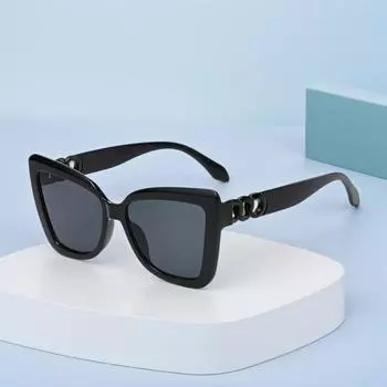 Модные солнцезащитные очки «кошачий глаз», неполяризованные модные аксессуары чёрный