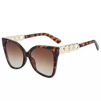 Модные солнцезащитные очки «кошачий глаз» с цепочкой, женские высококачественные универсальные солнцезащитные очки в уличном стиле