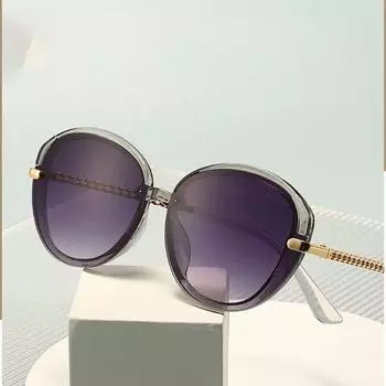 Модные солнцезащитные очки Круглые солнцезащитные очки Неполяризованные Модный аксессуар чёрный