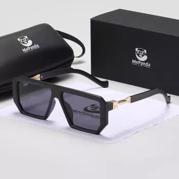 Модные солнцезащитные очки MePanda унисекс в квадратной оправе для путешествий и путешествий, UV400 серый/чёрный