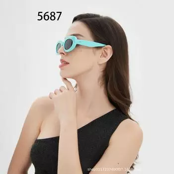 Модные солнцезащитные очки Овальные солнцезащитные очки Неполяризованные Модный аксессуар белый