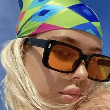 Модные солнцезащитные очки Rice Nail Square Sunglasses чёрный