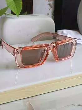 Модные солнцезащитные очки с большой оправой и плоским верхом, кроссоверные вентилируемые модные очки, очки с полной оправой и диоптриями оранжевый