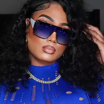 Модные солнцезащитные очки с большой оправой для женщин и мужчин, модные квадратные солнцезащитные очки без оправы, женские модные градиентные очки