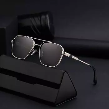 Модные солнцезащитные очки с двойной оправой, мужские солнцезащитные очки для активного отдыха, солнцезащитные очки с металлической оправой