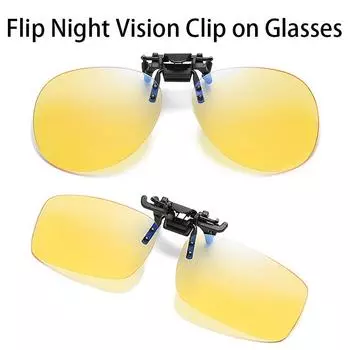 Модные солнцезащитные очки с откидной крышкой, мужские квадратные линзы, ночного видения, для вождения, женские очки