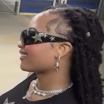 Модные солнцезащитные очки с пентаграммой без оправы, женские очки UV400, очки серый/белый