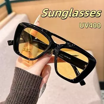 Модные солнцезащитные очки с полной оправой и двойным лучом, простые солнцезащитные очки для рыбалки с защитой от ультрафиолета UV400, очки для активного отдыха, вождения, путешествий, пляжа As the picture