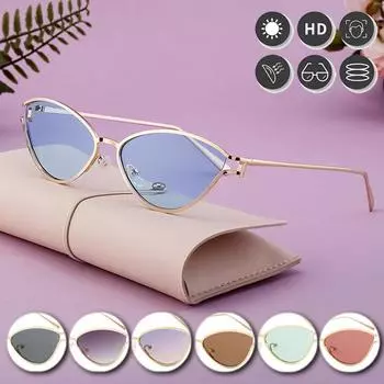 Модные солнцезащитные очки унисекс с полым дизайном, анти-УФ-очки, оправа из сплава, декоративные солнцезащитные очки Google Cat Eye