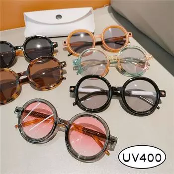 Модные солнцезащитные очки UV400 с круглой оправой для женщин и мужчин, классические сверхлегкие спортивные очки, винтажные модные солнцезащитные очки в стиле Ins для женщин AS PICTURE