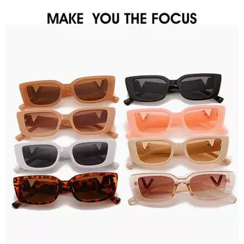 Модные солнцезащитные очки V для мужчин и женщин 2021 года, роскошные солнцезащитные очки в маленькой оправе в стиле ретро «кошачий глаз» с металлическими шарнирами