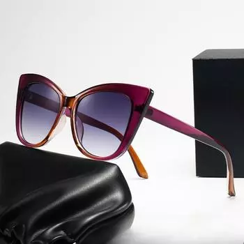 Модные солнцезащитные очки в крупной оправе «кошачий глаз» Европейские и американские интернет-подиумы знаменитостей, уличные фотографии, персонализированные женские солнцезащитные очки с защитой от ультрафиолета