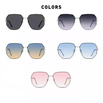 Модные солнцезащитные очки в стиле ретро, солнцезащитные очки из нержавеющей стали, женские солнцезащитные очки Ins High Sense в большой оправе, женские металлические очки