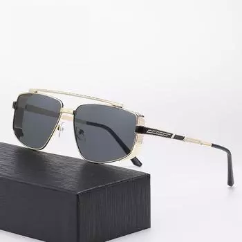 Модные солнцезащитные очки в стиле стимпанк для вождения, рыбалки, металлическая оправа, защита UV400, квадратные солнцезащитные очки Y2K, очки для женщин и мужчин