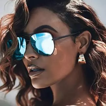 Модные солнцезащитные очки женские цветные океанские солнцезащитные очки с двойным лучом тигровый зуб лягушка зеркало мужские очки чёрный