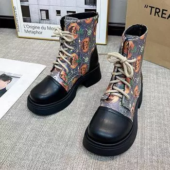 Модные современные ботинки на квадратном каблуке разных цветов, весна/осень, круглый носок 2024 года, горячая распродажа, женская обувь, лаконичные женские ботинки на среднем каблуке с застежкой-молнией 35 серый