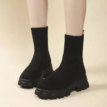 Модные спортивные короткие ботинки для женщин 2024 года, осень и зима, новые удобные носки на одну ногу, женские ботинки, кроссовки Zapatos Mujer 36 красный