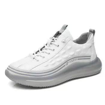 Модные спортивные повседневные кроссовки для мужчин весна-осень из коровьей кожи с крокодиловым принтом, мужская обувь с мягкой подошвой, высококачественная кожаная обувь для мужчин 38 чёрный