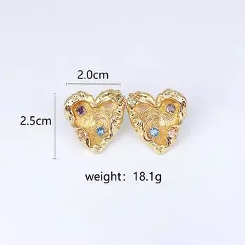 Модные средневековые круглые серьги Love, ретро-серьги-гвоздики из металла, темпераментные легкие роскошные серьги для женщин