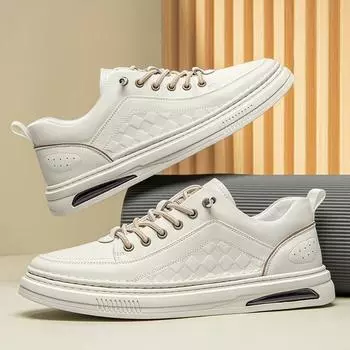 Модные стильные мужские кроссовки, новые повседневные туфли для мужчин, легкие мужские туфли для скейтбординга, модные мужские кожаные школьные туфли для отдыха и прогулок 38 чёрный