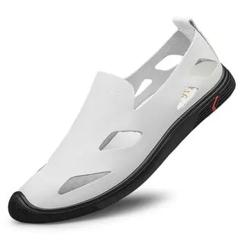 Модные стильные мужские сандалии с выемками, мужские летние повседневные римские туфли, легкие мягкие удобные мужские сандалии, бестселлер Zapatos Hombre 37