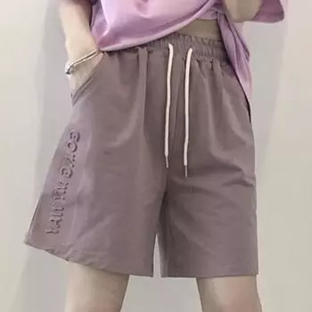 Модные стильные повседневные летние тонкие женские однотонные модные свободные корейские спортивные шорты для женских брюк S серый