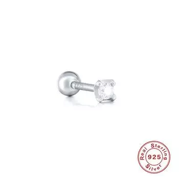 Модные стильные серьги для пирсинга из стерлингового серебра S925 со звездами, луной и глазом дьявола, серьги-косточки для ушей