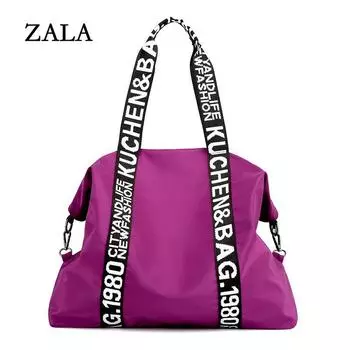 Модные сумки через плечо большой емкости с буквенным дизайном для женщин, нейлоновые водонепроницаемые женские сумки для покупок 43x14x37cm красный