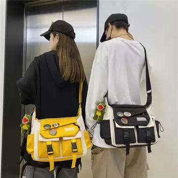 модные сумки через плечо Harajuku Diagonal Crossbody для женщин из нейлона, сумка-мессенджер для молодежи, для девочек и мальчиков, холщовая сумка, школьная сумка, рюкзак Bolsas