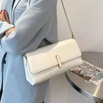 Модные сумки через плечо из искусственной кожи, новые женские сумки через плечо в корейском стиле, простые повседневные универсальные женские сумки через плечо (20cm<Max Length<30cm)