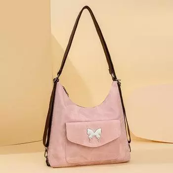 Модные сумки через плечо с бабочкой большой емкости для женщин, новые винтажные женские сумки-рюкзаки с цепочкой из искусственной кожи, прочные сумки-тоуты