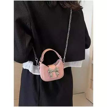 Модные сумки через плечо с бантом, симпатичная классная женская мини-сумка с цепочкой и помадой, модные мини-сумочки из искусственной кожи