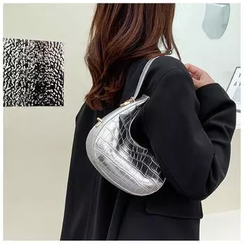 Модные сумки через плечо Стильные сумки с текстурой камня Простые однотонные сумки Из искусственной кожи Популярные женские сумки Новые чёрный