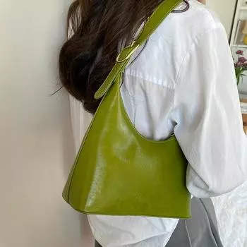 Модные сумки через подмышки, женские новые сумки, корейские простые черные зеленые шикарные сумки, ретро-сумки через плечо