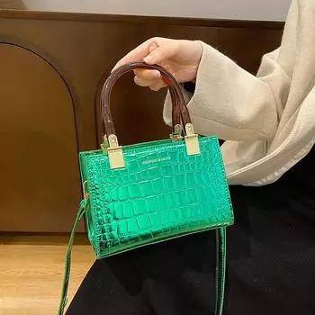 Модные сумки для женщин, новые роскошные дизайнерские кошельки и сумки, глянцевая уличная сумка через плечо с каменным узором 20x14x9cm