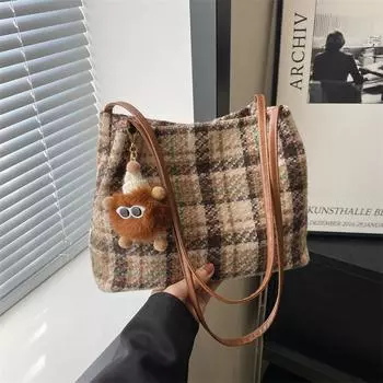 Модные сумки для женщин с большой вместимостью Новые трендовые весенние и летние холщовые сумки через плечо Модные сумки-тоут для поездок на работу Трендовые No pendant