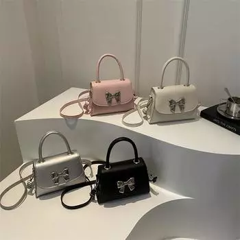 Модные сумки для женщин Весенняя мода Ретро красивая сумка через плечо с бантом Декоративная маленькая квадратная сумка