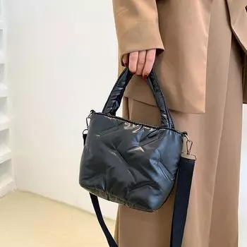 Модные сумки из хлопка с верхней ручкой из мягкого нейлона, дизайнерские сумки через плечо для женщин, маленькая повседневная сумка-тоут через плечо